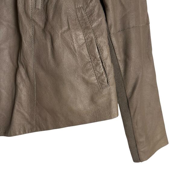Vince Brown Genuine Leather Biker Moto Asymmetric Jacket Size Medium - Picture 8 of 14